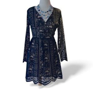 Xhileration Y2K Black Lace Aline Cocktail Dress Medium